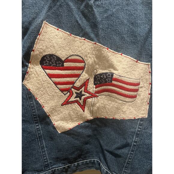 Ten Trums Denim Women’s Jean Jacket American Flag Design Size L - Picture 8 of 8